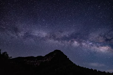 Fotobehang Stargazing  Milky Way, Changqi Town, Chishui City, Guizhou Province, China. Moon Lake Scenic Resort of Chishui. Hong-Chuan Yan © youli