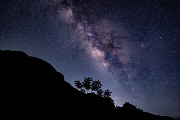 Fototapeta na wymiar Stargazing; Milky Way, Changqi Town, Chishui City, Guizhou Province, China. Moon Lake Scenic Resort of Chishui. Hong-Chuan Yan