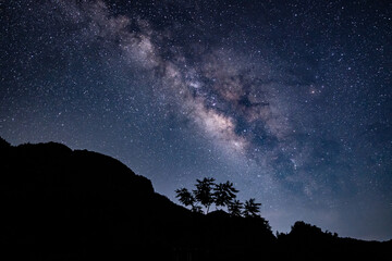 Stargazing; Milky Way, Changqi Town, Chishui City, Guizhou Province, China. Moon Lake Scenic Resort of Chishui. Hong-Chuan Yan