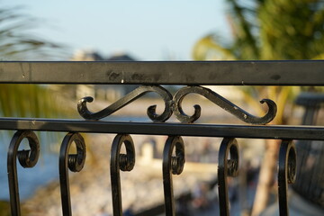 Iron fence on the beach