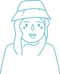 beautiful woman wearing hijab outline