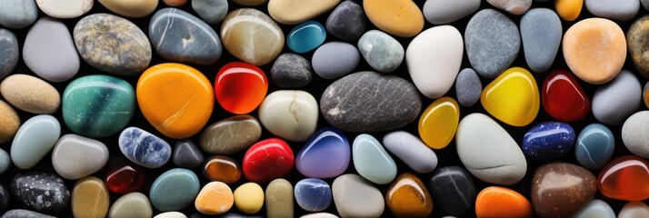 Fototapeta na wymiar illustration of beautiful colorful pebbles, wallpaper, generative AI