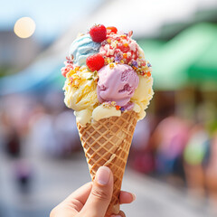 Various ice cream cones