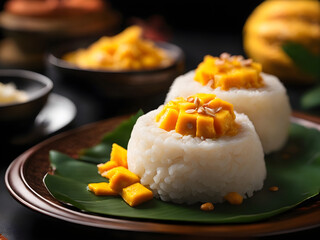 Asian dessert mango sticky rice