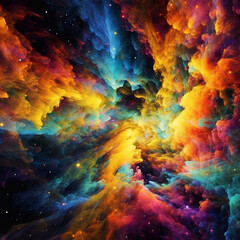 Fototapeta na wymiar nebula dreams: color-infused visions of the universe