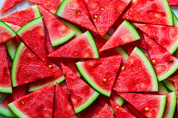 macro watermelon background,Juicy, Fresh Sliced Watermelon Wedges