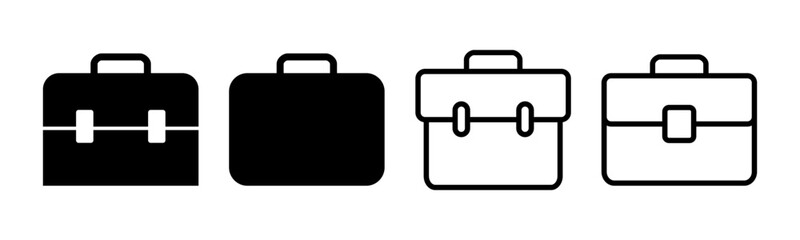 Briefcase icon set illustration. suitcase sign and symbol. luggage symbol.
