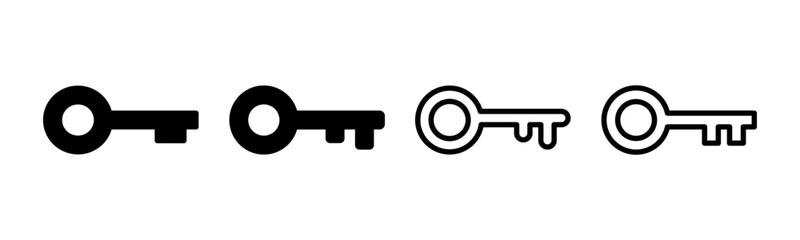 Key icon set illustration. Key sign and symbol.