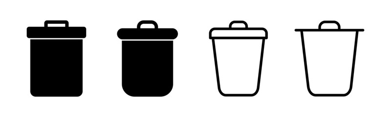 Trash icon set illustration. trash can icon. delete sign and symbol.