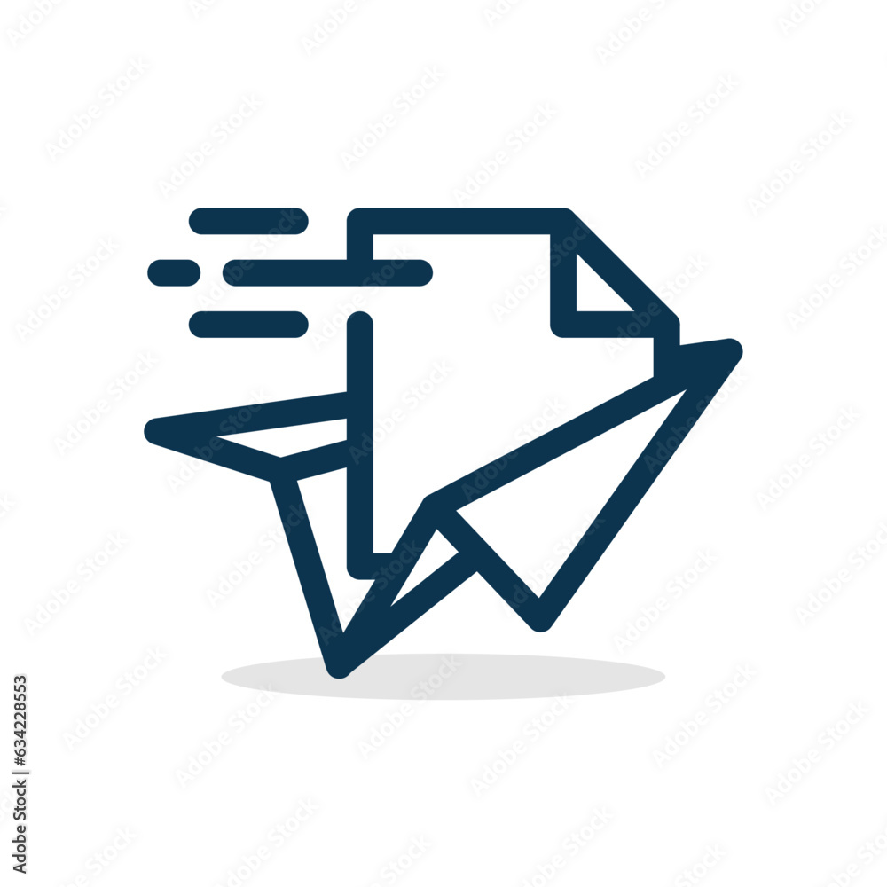 Poster send document or file, submit button concept illustration line icon design editable vector eps10