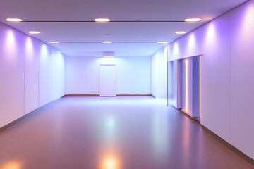 LED照明、未来的な空間、部屋背景｜LED lighting, futuristic space, room background. Generative AI