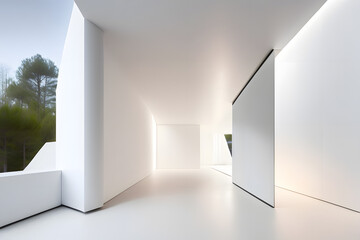 清潔な白い部屋、背景、モダンなデザイン｜Clean white room, background, modern design. Generative AI