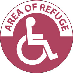 Floor Sign Area of Refuge, with Handicap Symbol