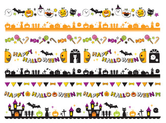Fototapeta premium ハロウィンモチーフのかわいい飾り罫