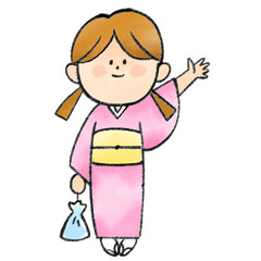 浴衣を着た女の子