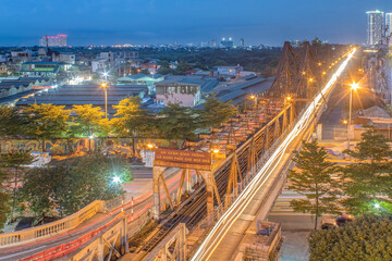 LONG BIEN BRIDGE, BUILT BY THE FRENCH, HANOI, VIETNAM. A famous destination for tourist from USA,...