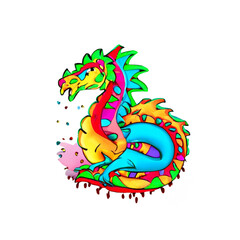 Obraz premium カラフルな子供の龍