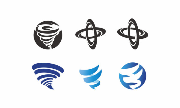 set of logo tornado vector icon