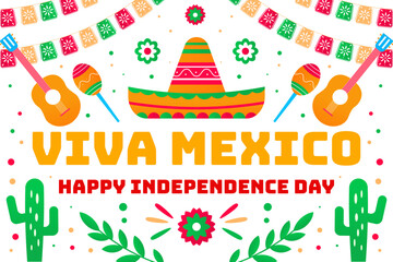 gradient vector design background viva mexico, independence day of Mexico