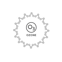 illustration of ozone, o3 molecule, vector art.