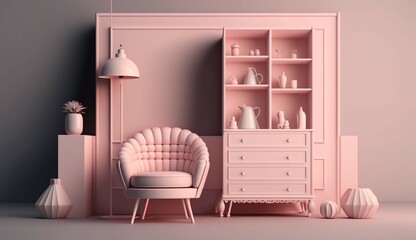 light pink light gray whites inple furniture UHD 8k Generative Ai