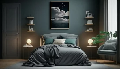Tapeten Ontwerp een 8k afbeelding dieeen luxe slaapkamer laat Generative Ai © Lucky