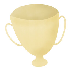 Watercolor Gold cup Wining