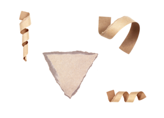 brown paper strips isolated on transparent background.PNG format
