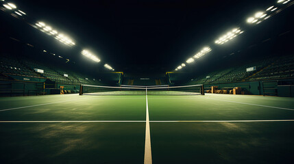 tennis stadium night before the match