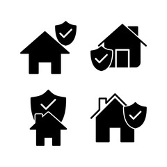 Obraz premium Home insurance icon vector. home shield protect logo
