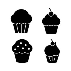 Cup cake icon vector. cake icon. bakery. muffin
