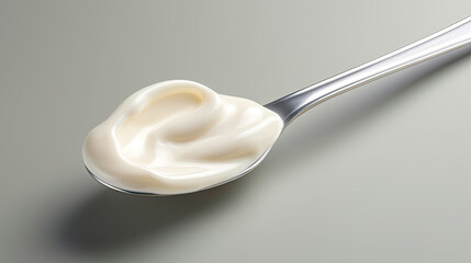 Teaspoon swirls through creamy yoghurt, a dance of spoon and cream, a taste of pure delight