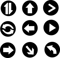 Arrow button icon set. Arrow symbol pack. Replaceable vector design 