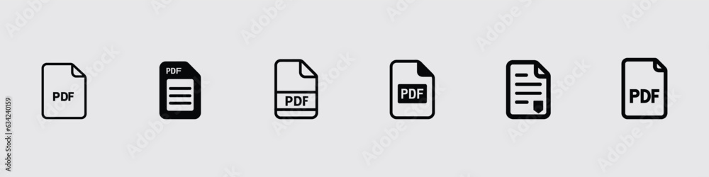 Wall mural pdf icon, vector illustration. flat design style. pdf file icon format. pdf download document image 