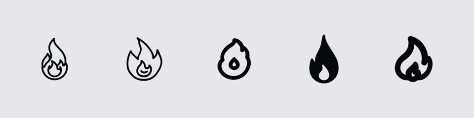 Fire sign. Fire flame icon isolated on white background. Fire flame logo vector illustration design template. Fire flame icon, flames, set vector icons