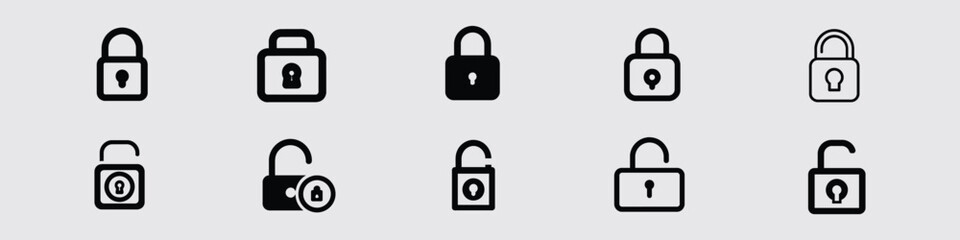 Lock Icon in trendy flat style isolated on white background. lock and unlock icon set, vector, icons, open, closed. Lock Icon and unlock icon set