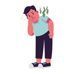 Male Fat People overweight plus size obesity Sweating and Have Bad Smell