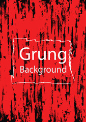 The grunge abstract  made with a red brush on a black background. There is a frame for inserting text, can be used as cards, book covers, banners.
