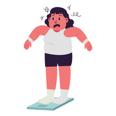 Female Fat People overweight plus size obesity Shock with Their Weight Illustration