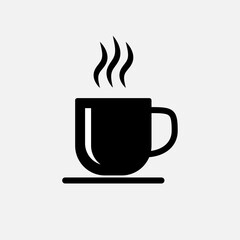 Hot Coffee Icon. Beverages, Break Time Symbol - Vector.     