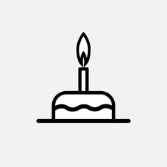 Tart Icon within Line Art Style. Anniversary Bake, Birthday Symbol.