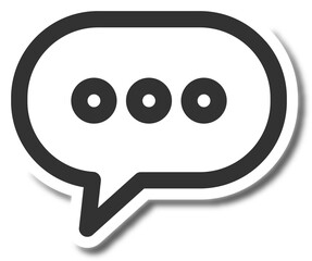 Digital png illustration of three black rings in speech bubble on transparent background