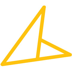 Digital png illustration of two joined yellow triangles on transparent background