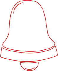 Digital png illustration of red bell shape outline on transparent background