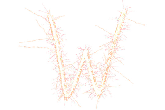 Digital Png Illustration Of Letter W Text Written With Sparkler On Transparent Background