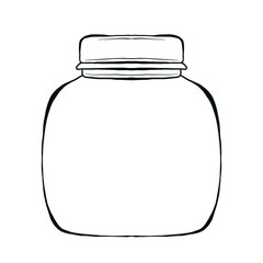 Graphic silhouette bottle for sports nutrition. Hand drawn illustration on white background.