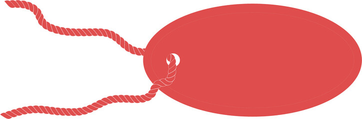 Digital png illustration of red tag with copy space on transparent background
