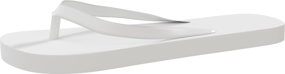 Digital png illustration of white flip-flop on transparent background
