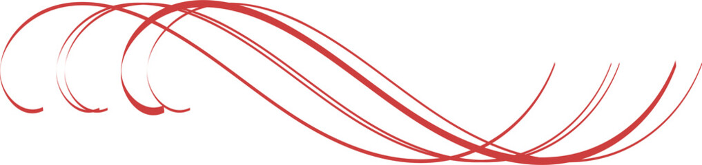 Digital png illustration of red curvilinear lines on transparent background