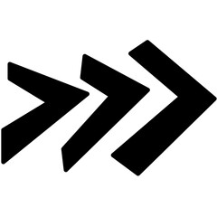 Digital png illustration of three black chevrons on transparent background